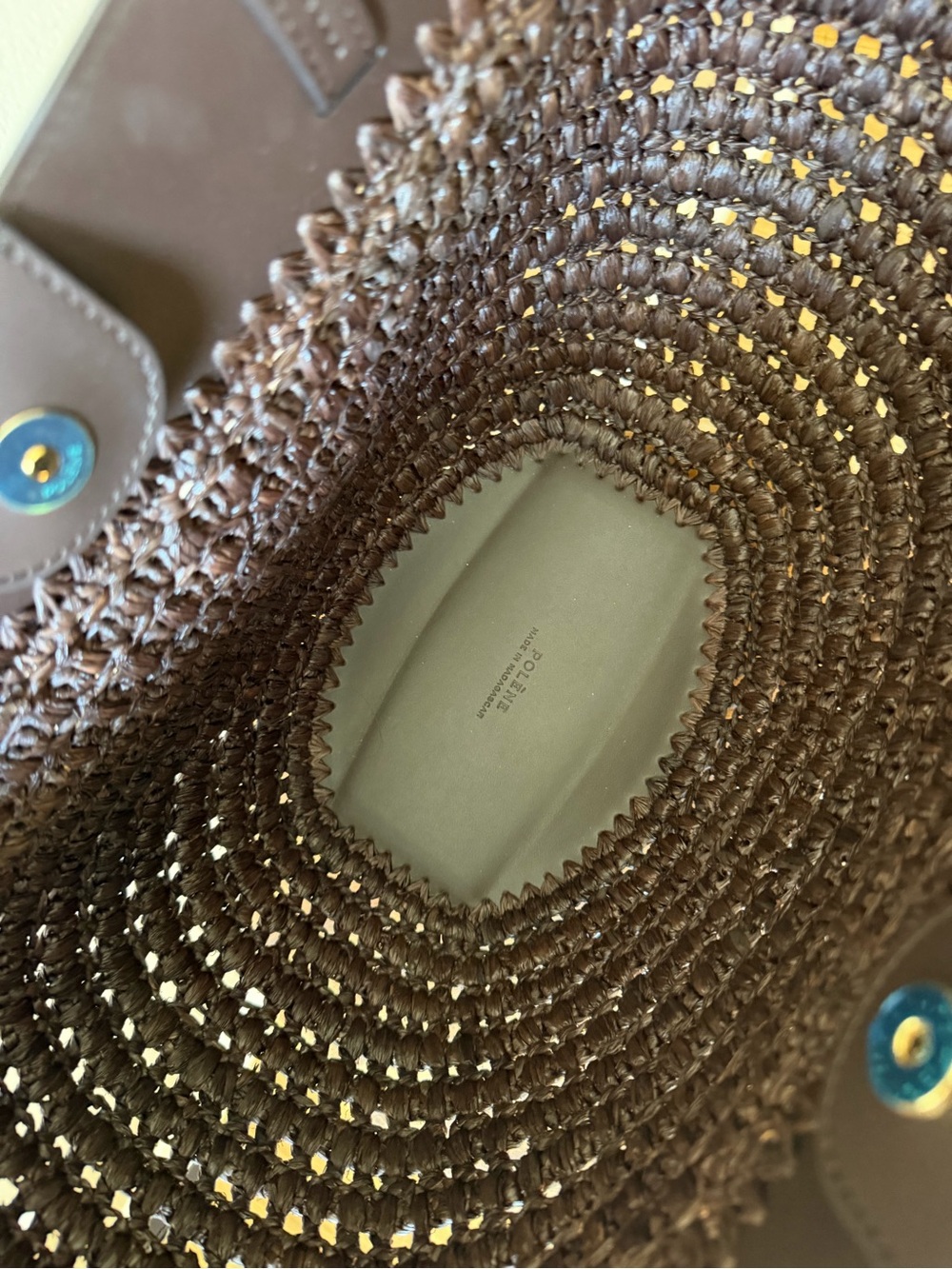 Polène Brown Woven Leather Tote - Picture 4 of 6